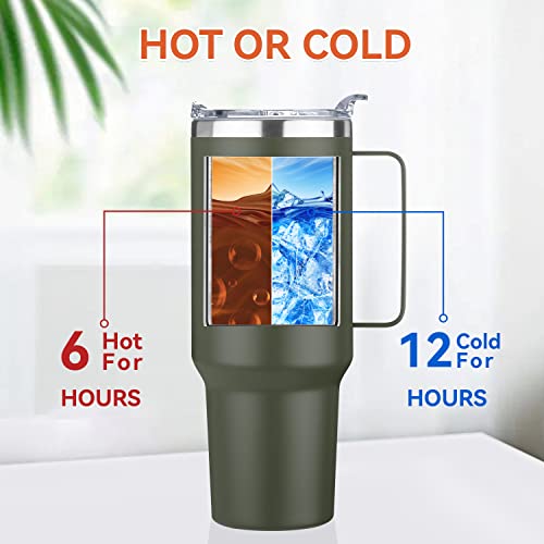 Stainless Steel Tumbler with Handle, Vacuum Insulated Travel Mug k7p