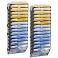 DALTACK Wall File Organizer, 14 Tier Hanging File Organizer, Mail Organizer Wall Mounted for Papers Folders Clipboard Magazine, Office Cubicle Organization & Storage, Assembly Needed Black 2 Pack