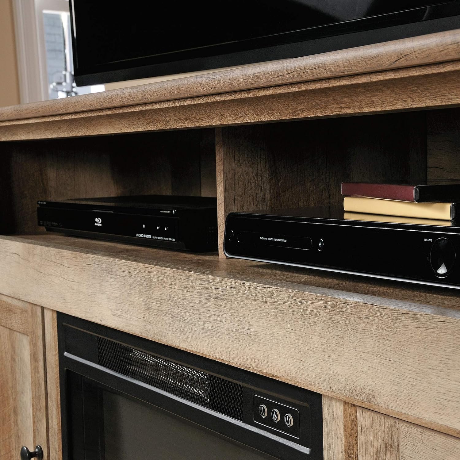 Media Fireplace for TVs up to 60 inch, Lintel Oak finish k7