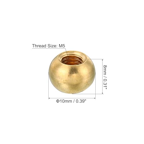 Brass Ball Lamp Decoration Screw Caps Nut Cover 10 Pack a7