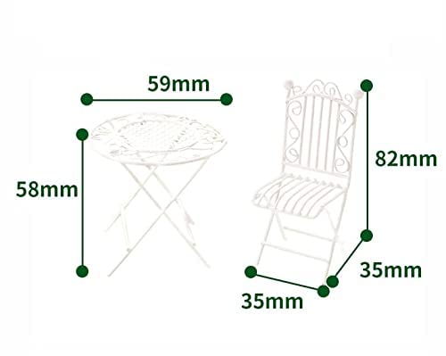 Dollhouse Miniature Bistro Table & Chairs Set White 1:12 Scale Furniture k7