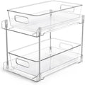 2Tier Clear Under Sink Organizer Storage Slide-Out Kitchen Pantries Medicine Cabniet Storage Holder Multi Purpose Holder 2Tier Clear Storage Rack Cabinet Organizer For Kitchen