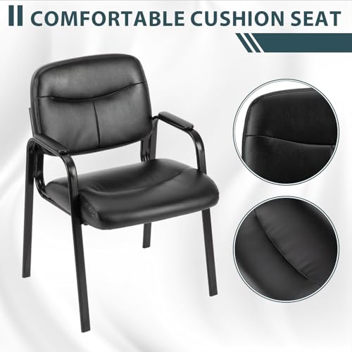 Office Guest Reception Chair with Lumbar Support PU Leather Black k7m