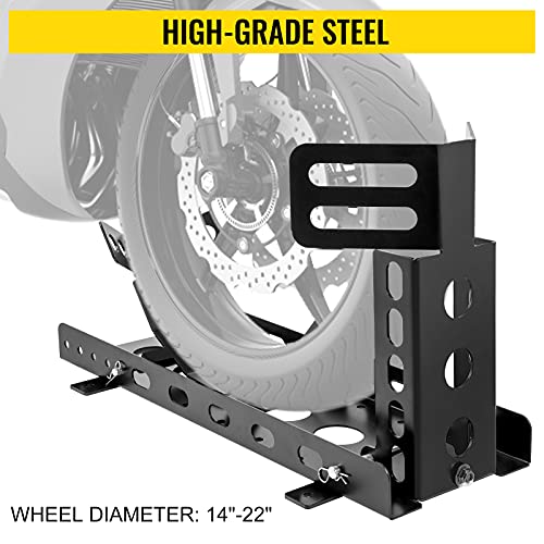 Motorcycle Front Tire Chock 3000 lbs for 14-22 Inch Wheels Steel Stand a7