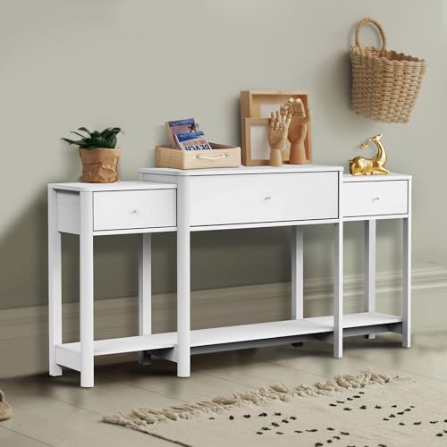Console Table with Drawer Marble Texture Top Sideboard7k