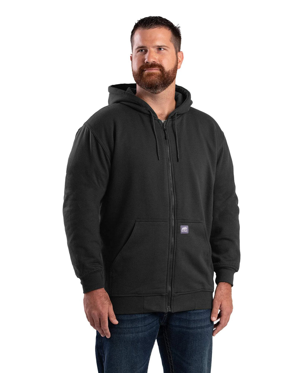 Thermal-lined full-zip hooded sweatshirt k7