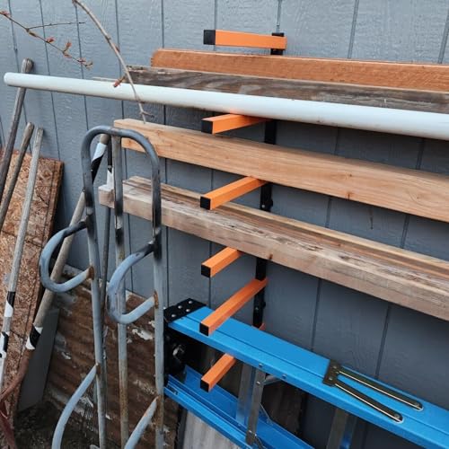 Steel Wall Mounted 6-Tier Lumber Storage Rack a7k