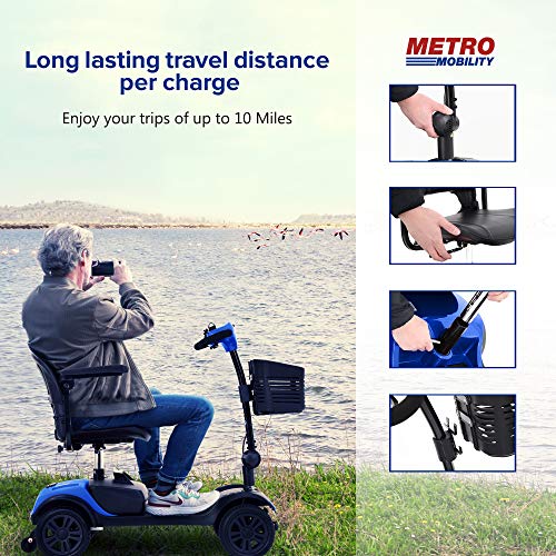 Folding Mobility Scooter for Seniors 4 Wheel Electric Travel Purple k7