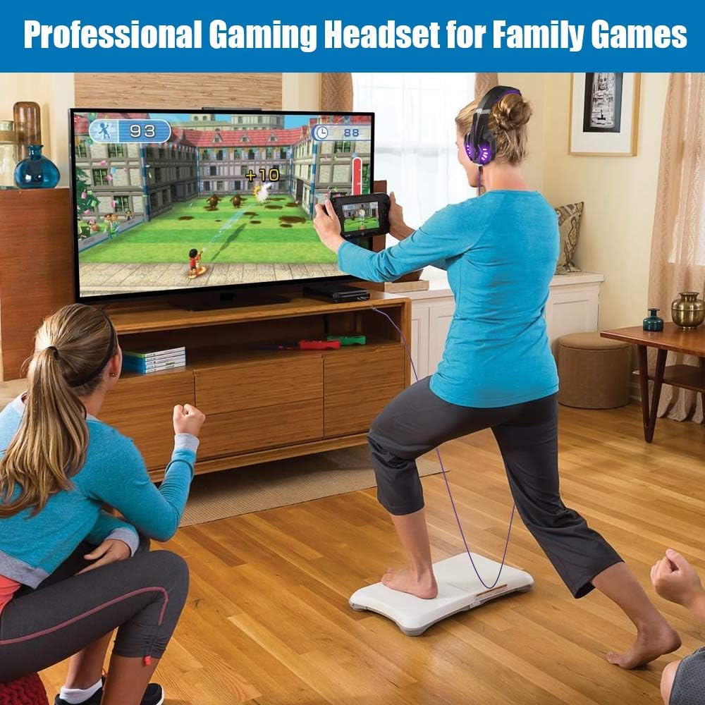 Gaming Headset for PS4 PC Xbox Noise Cancelling Over Ear Mic Purple a7