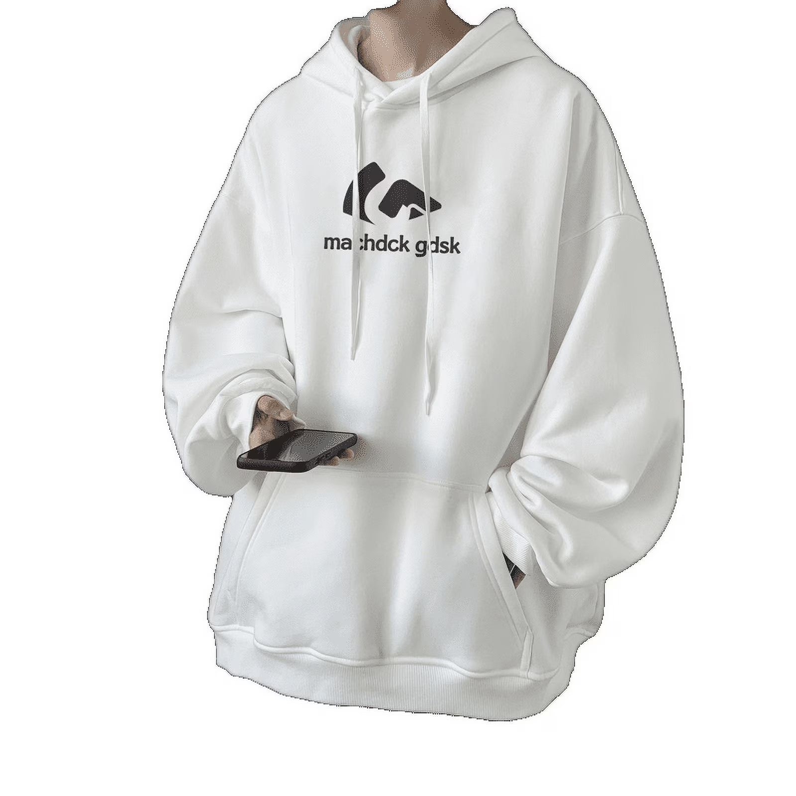 Spring And Autumn Hip Hop Hooded Sweatshirt Men'S Trendy Loose Casual Jacket Black Xl