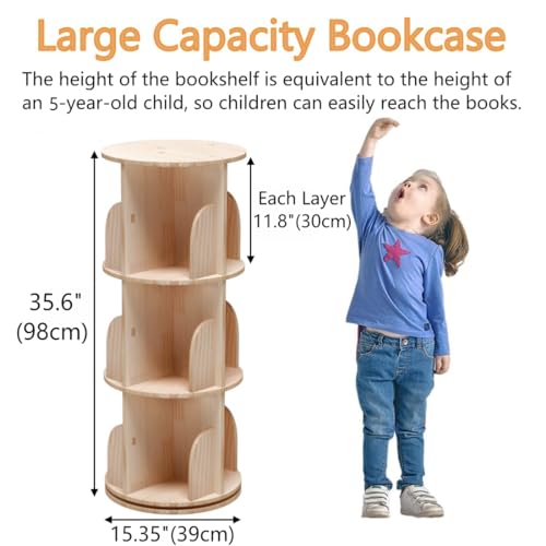 Kids 2-Tier 360 Rotating Bookshelf Organizer a7