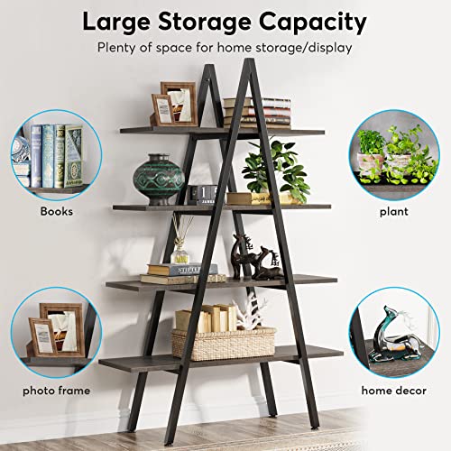 4-Tier A-Shaped Bookcase Ladder Shelf for Living Room k7m