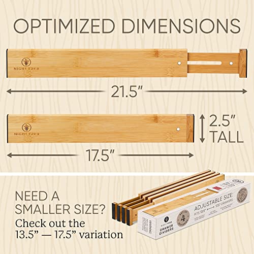 Bamboo expandable drawer dividers for clothes and kitchen 7k