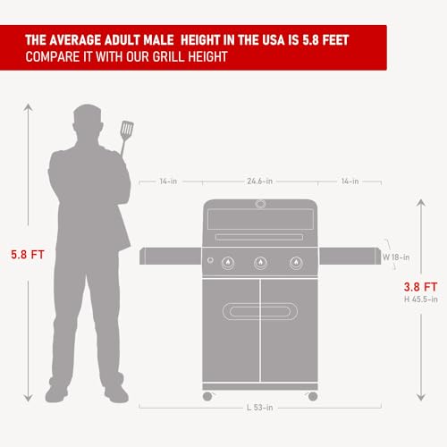 Stainless Steel 3 Burner Propane Gas Grill with Side Burner a7