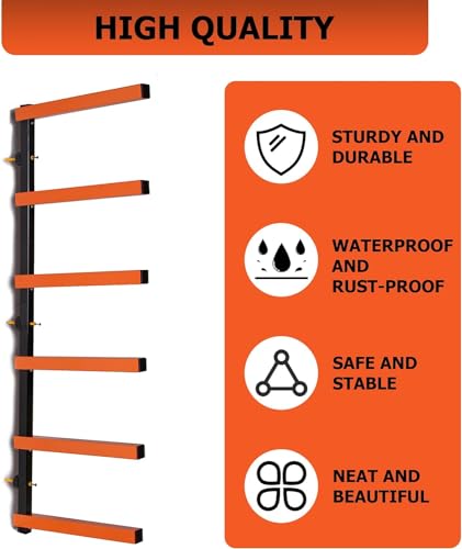 Steel Wall Mounted 6-Tier Lumber Storage Rack a7k