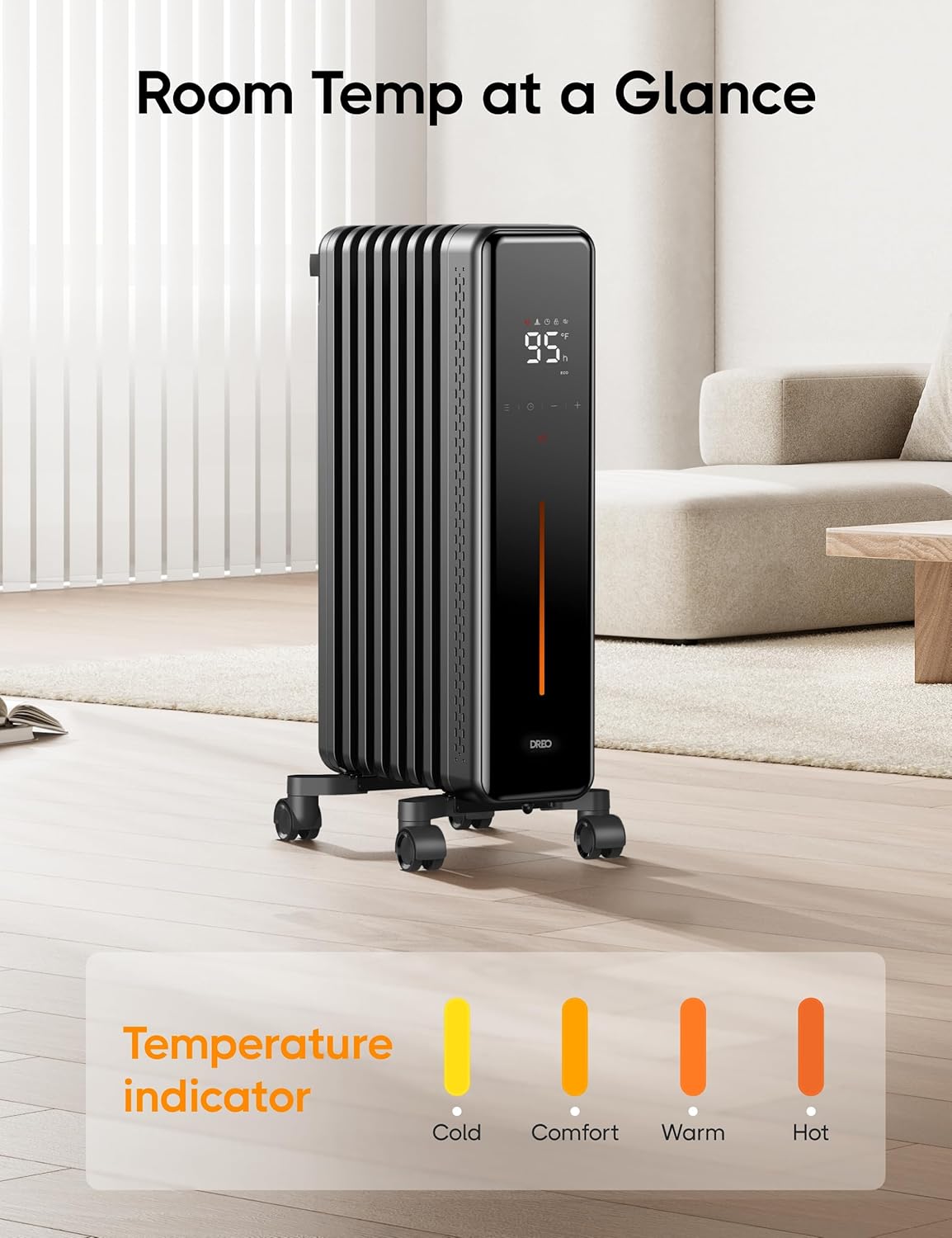 Dreo 1500W Radiator Heater with Remote Control and Dreo 1500W 70° Oscillating Space Heater with Remote Control, Electric Heaters for Indoor Use a7