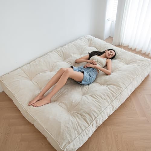 Velvet Futon Mattress Full Size Beige k7m
