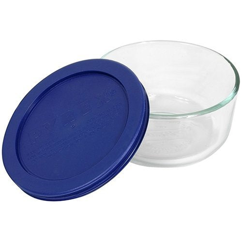Glass Storage Round Dish with Blue Lid 6 Pack a7