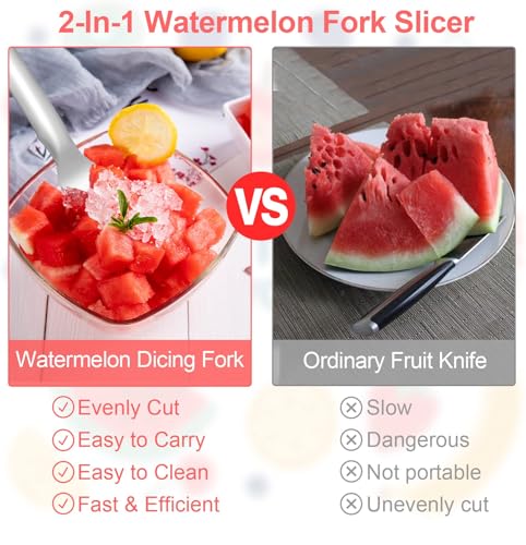 Stainless Steel Fruit Cutter Watermelon Slicer Fork k7m