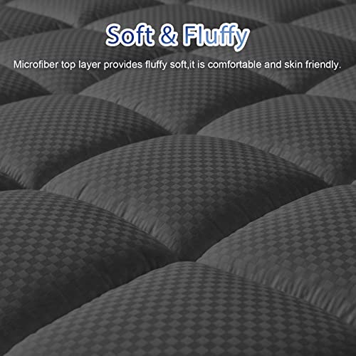 Twin XL Quilted Mattress Pad Cooling Breathable White a7