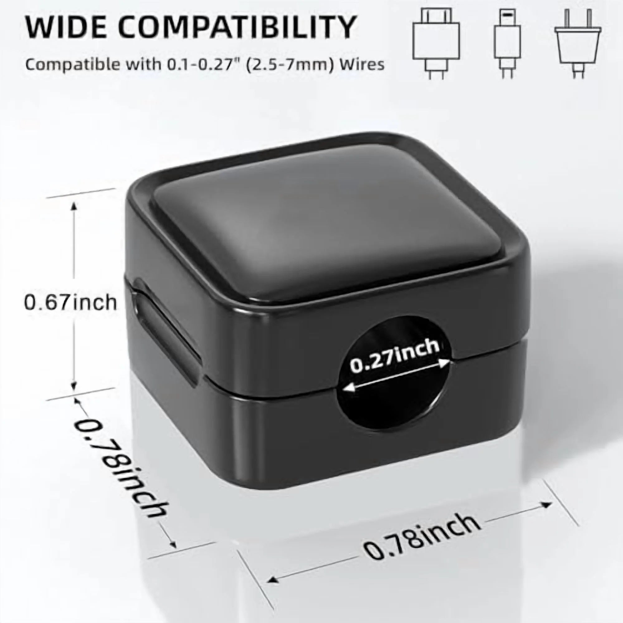 Magnetic Cable Clips Cord Organizer Black Self Adhesive Under Desk a7k