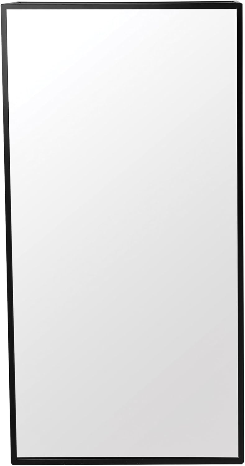 Black Metal Bathroom Mirror Cabinet 3 Shelves k7