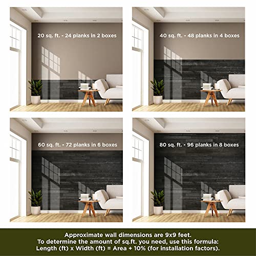 Reclaimed Wood Wall Planks Rustic Decor Set of 12 32x4 Inch Brown k7