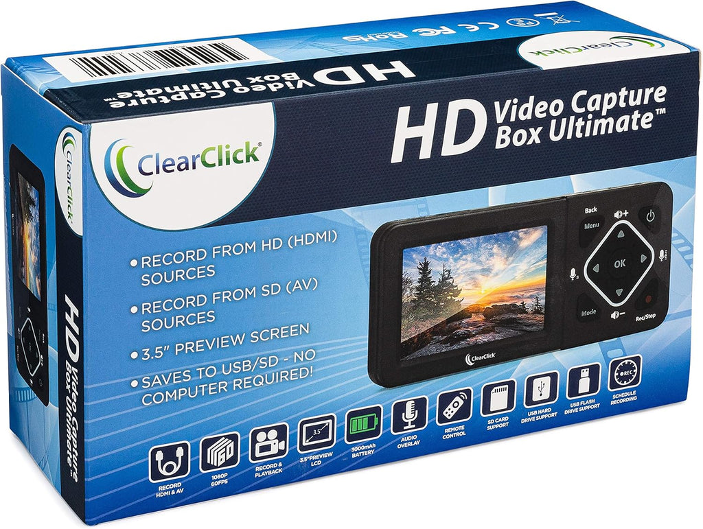 HD Video Capture Box for HDMI RCA VHS VCR DVD Camcorders Hi8 k7