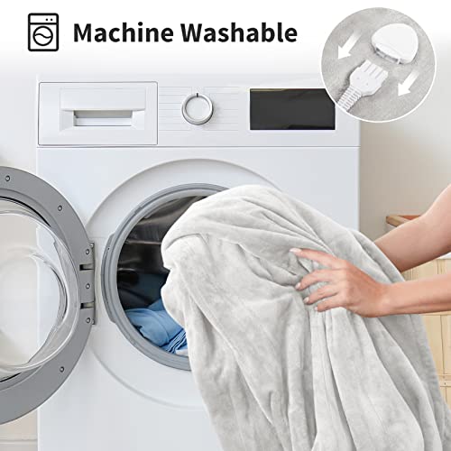 Heated Throw Blanket with 3 Levels Auto Off Machine Washable 50x60 Blue k7
