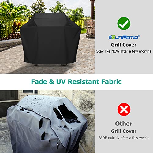 Grill Cover 55 Inch Heavy Duty Waterproof Outdoor Barbecue Black a7