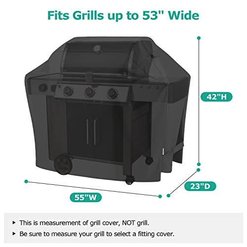 Grill Cover 55 Inch Heavy Duty Waterproof Outdoor Barbecue Black a7