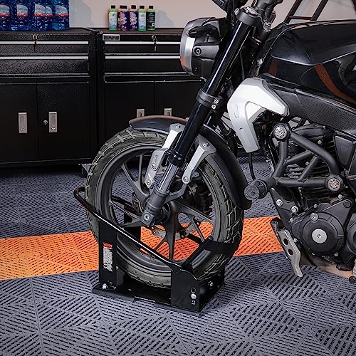 Motorcycle Wheel Chock, 1800 lbs Capacity, Heavy-Duty Steel Stand with 3 Adjustable Holes k7p