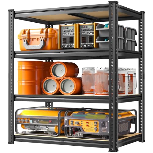 REIBII 2250LBS Garage Shelving Heavy Duty Garage Storage Shelves 5-Tier Adjustable Metal Shelves for Storage Rack, Shelving Units and Storage for Pantry Industrial Shelving 72.1" H (2 Pack, 5 Tier)