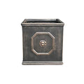 Kante Square Lion Head Concrete Planter, Classic English Style Plant Pot with Drainage Hole and Rubber Plug for Indoor Outdoor Garden Patio Home, 10.2"x10.2"x 10.2" Antique Gray