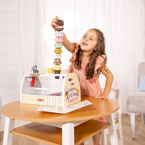 Wooden Ice Cream Counter Play Set 28pcs a7