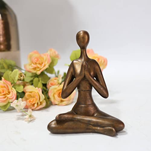 Yoga Sitting Posture Resin Statue Decor for Home Office a7