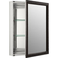 KOHLER 2967-BR1 20" W x 26" H Bathroom Medicine Cabinet with Framed Mirror Door, Recessed or Surface Mount Bathroom Wall Cabinet, Oil-Rubbed Bronze, Anodized Aluminum