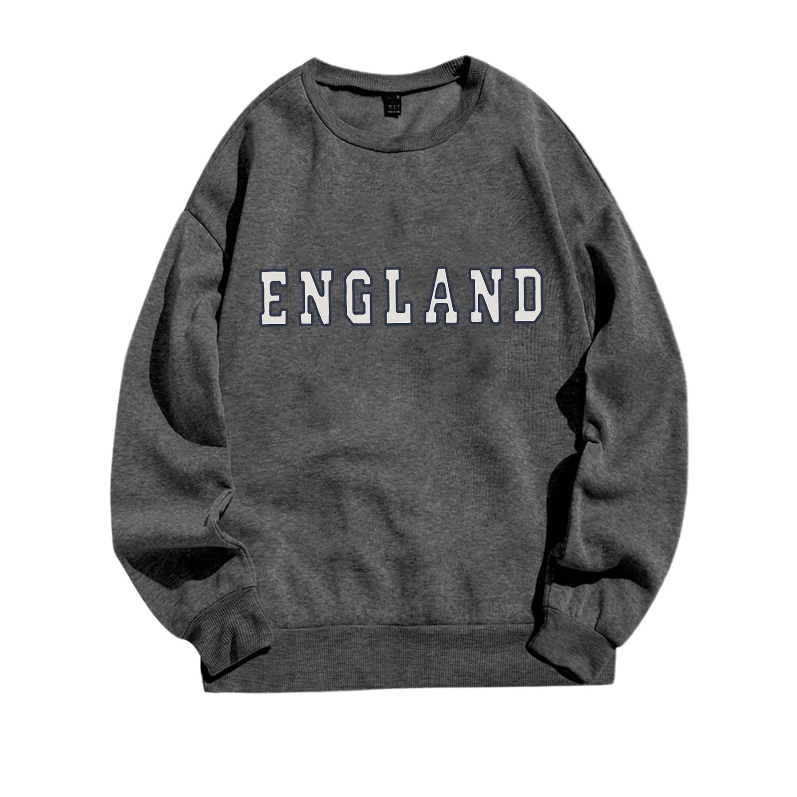 Women's Letter Printed Round Neck Long Sleeve Sweatshirt Hooded k7