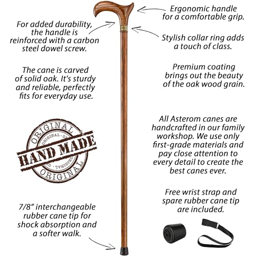 Wooden Walking Cane Ergonomic Handle for Seniors q7