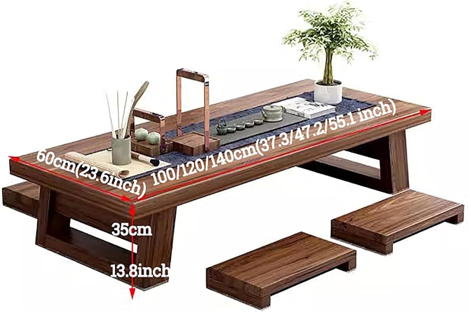 Solid Wood Floor Tea Table for Living Room Tatami a7