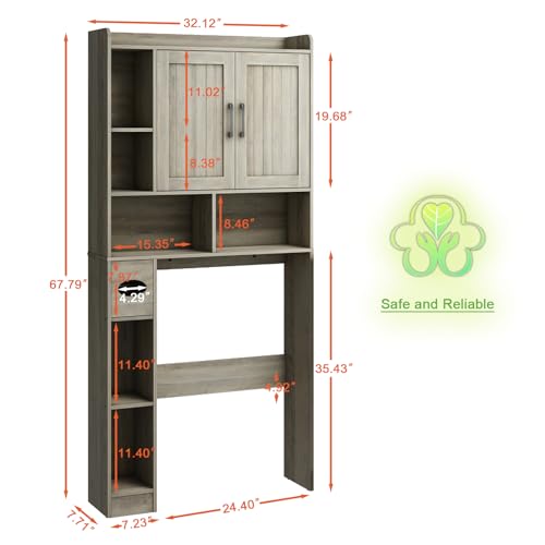 Over The Toilet Storage Cabinet with Sliding Doors a7k