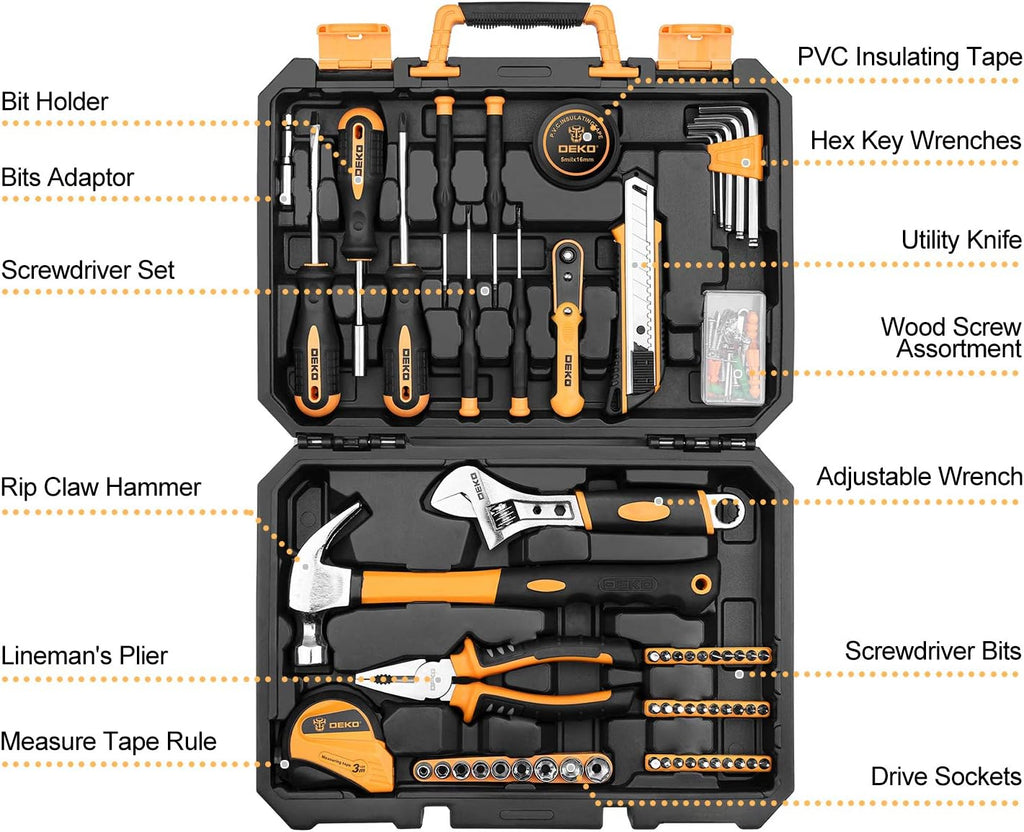Tool Set with Plastic Tool Box Storage k7m