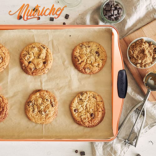 Nonstick Cookie Baking Sheet with Silicone Handles, Dishwasher Safe k7m