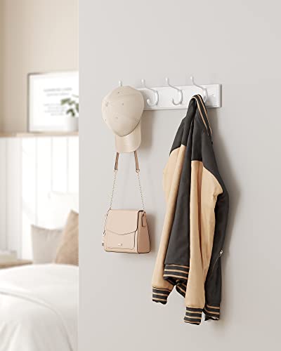 Wall-Mounted Coat Rack with 4 Metal Hooks Black k7