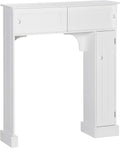 HOMCOM Over The Toilet Bathroom Cabinet, Freestanding Bathroom Storage Organizer with Adjustable Shelves, Toilet Rack, White