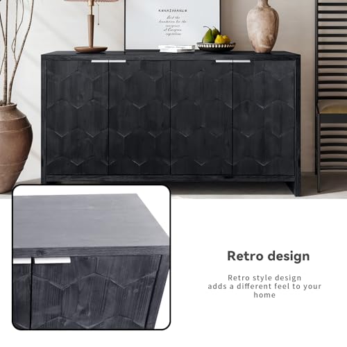 Retro Wooden Sideboard Storage Cabinet 3-Door k7