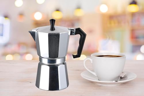 Moka Pot Stovetop Espresso Maker 3 Cup Silver a7