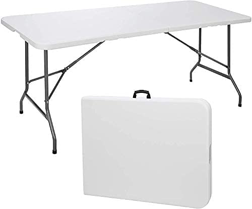 Folding Table 6ft White Plastic Portable Indoor Outdoor Picnic Camping a7