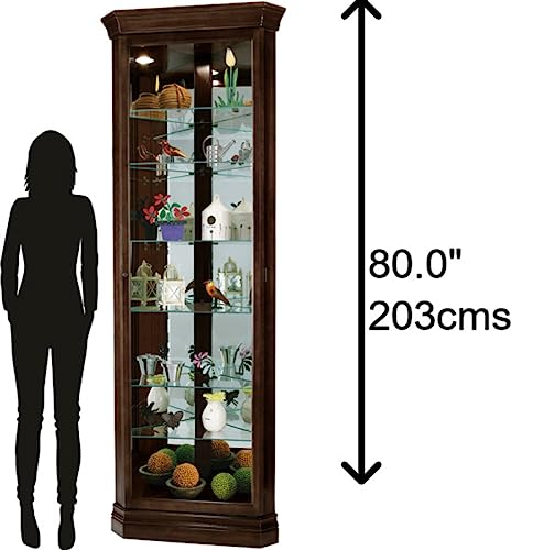Curio Cabinet Espresso Finish with Six Glass Shelves a7