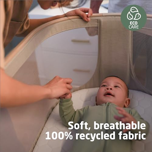 Portable Baby Bassinet with Height Adjustable Mesh and Storage Basket a7